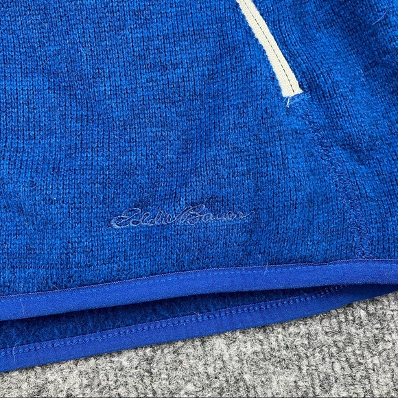 Eddie Bauer Sweater Womens medium Blue Fleece 1/4 Zip Pullover Outdoors - Picture 6 of 8